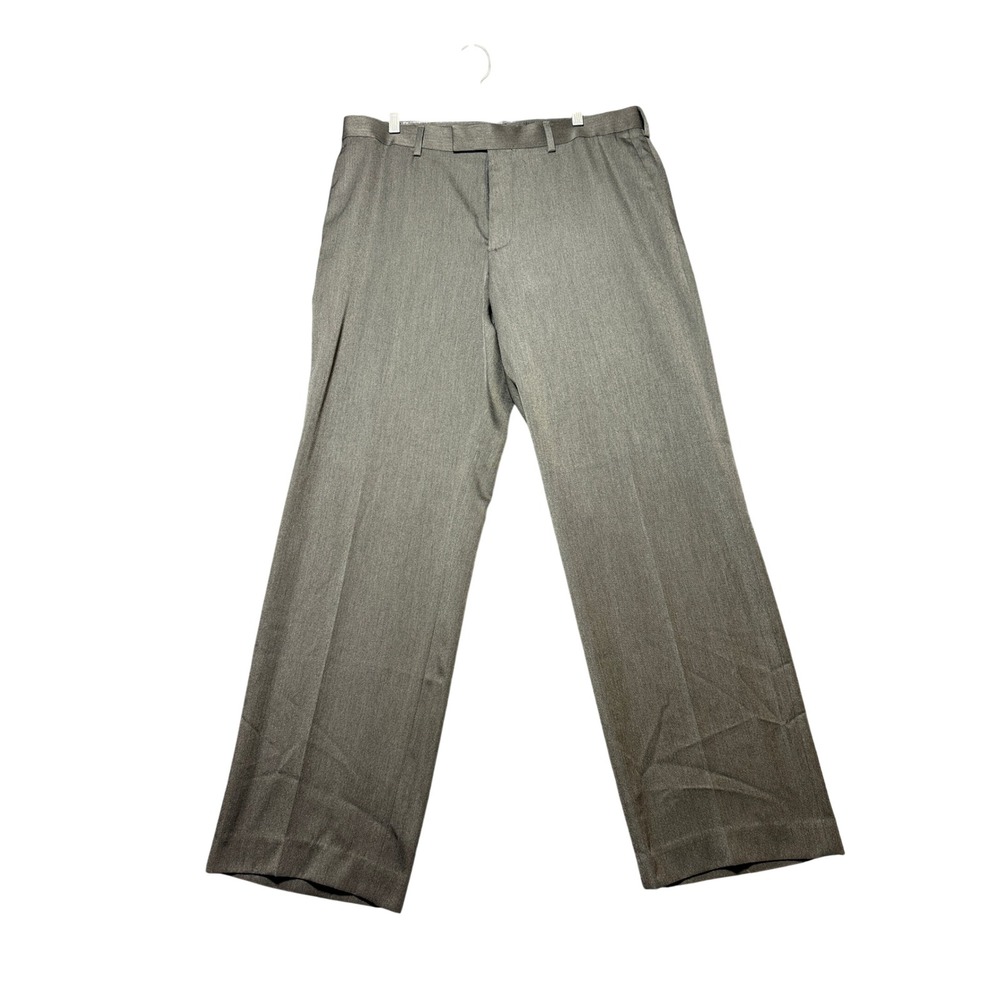 Perry Ellis Dress Pants Men 34x30 Gray Excellent Flat Front Portfolio
